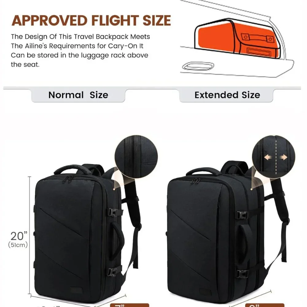NWT Lovevook 4 pc Cloudwalker Travel Backpack 30L Dark Grey MSRP $54.99
